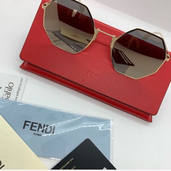 ❤️SOLD❤️FENDI OCTAGONAL POLARIZED METAL SUNGLASSES - Picture 2 of 7